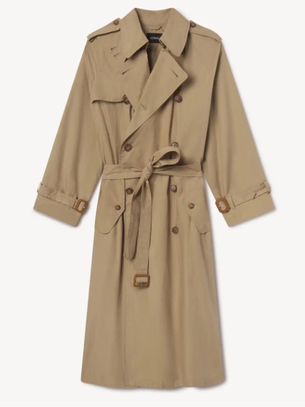 Buck Mason parachute poplin tan khaki trench coat size SM new